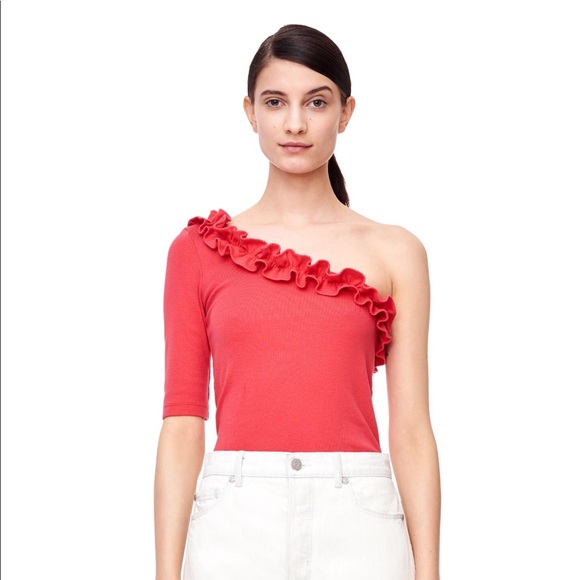 La Vie One Shoulder Ribbed Jersey Top - Picture 2 of 7